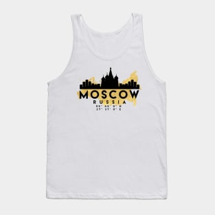 Moscow Russia Skyline Map Art Tank Top